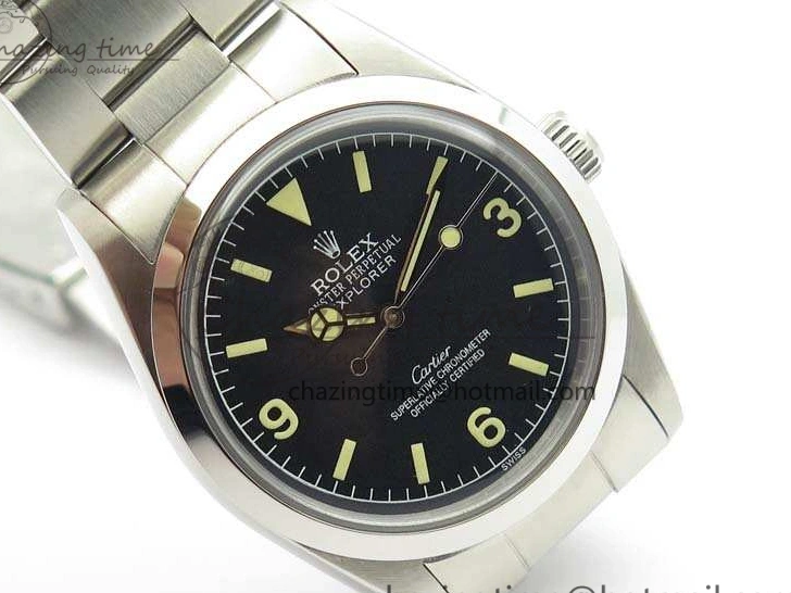 Aaa replica Dial Vintage Black Markers SS 3545 Cartier On Practical Ref.1016 A23J Cream Bracelet Explorer 1103